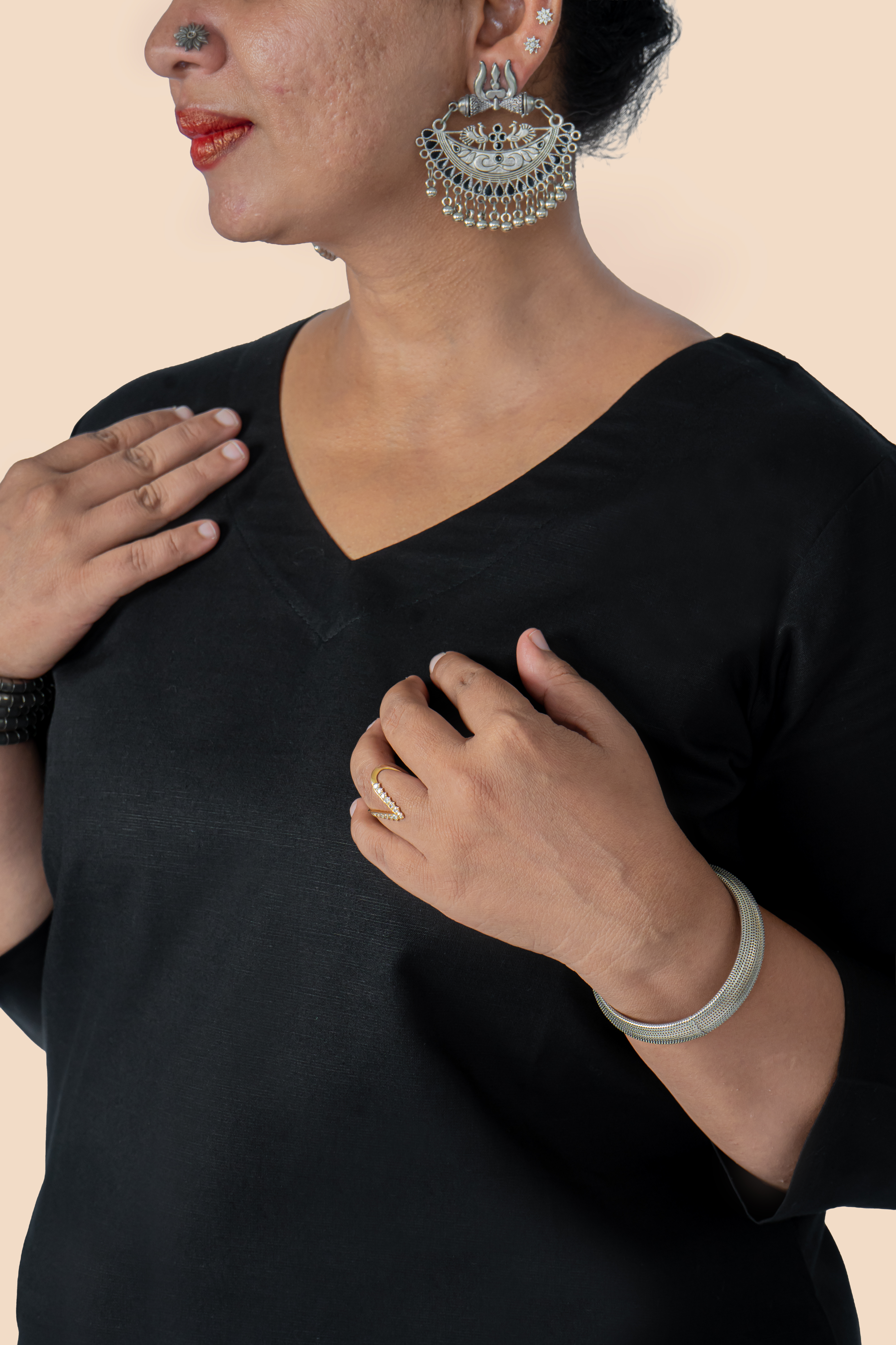 Linen Co-ord Set – Black, pocket detail